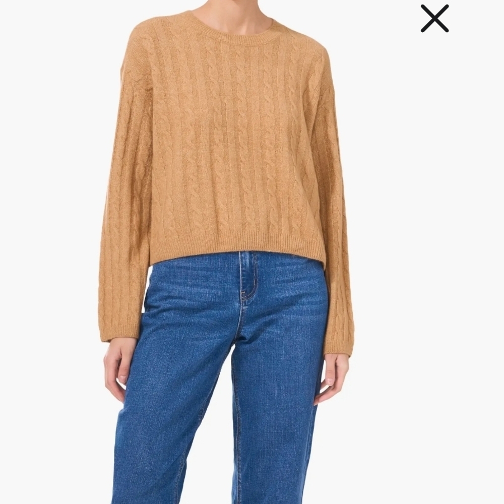 Cable Knit Tan Sweater - Picture 2 of 2